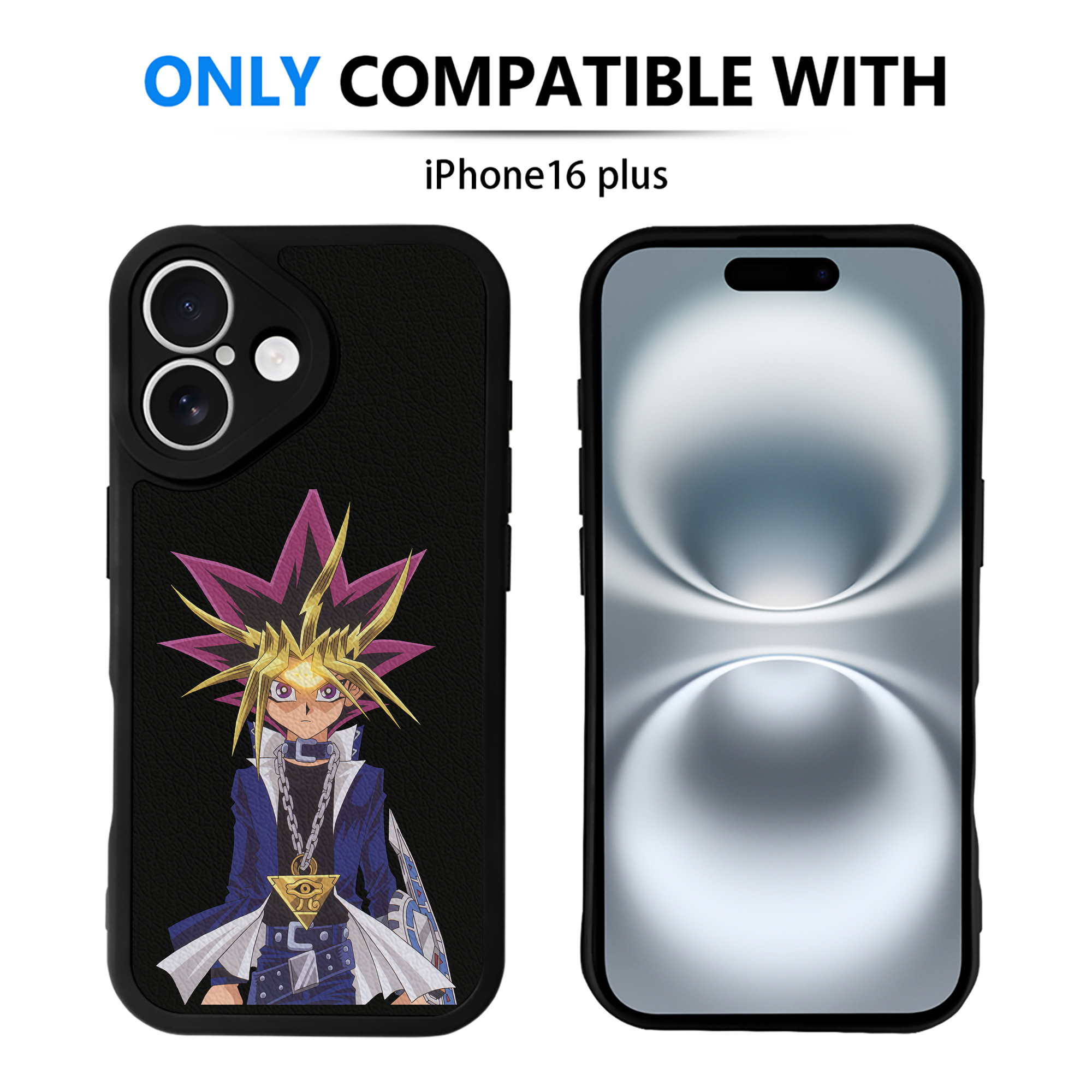 （画像用） 遊☆戯☆王 Yu-Gi-Oh! 【iPhone 16シリーズ対応】シリコンスマホケース（レザー調） 材質：シリコン